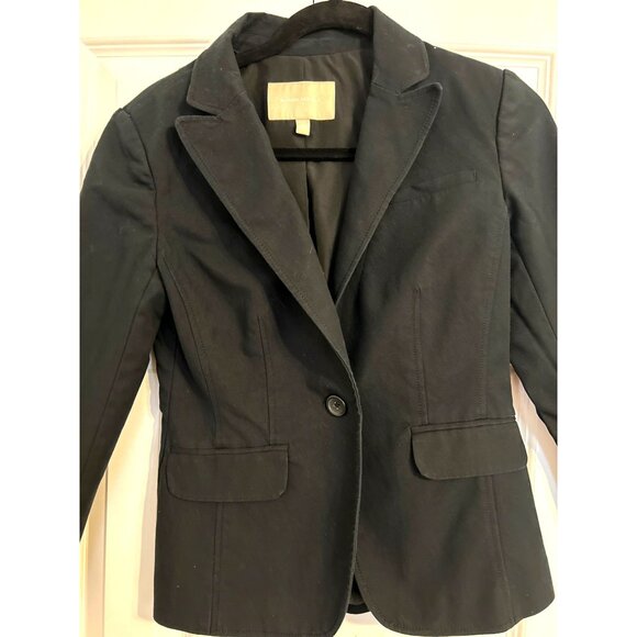 Banana Republic Women's Black One-Button Blazer Cotton Stylish Business & Casual - Picture 2 of 14